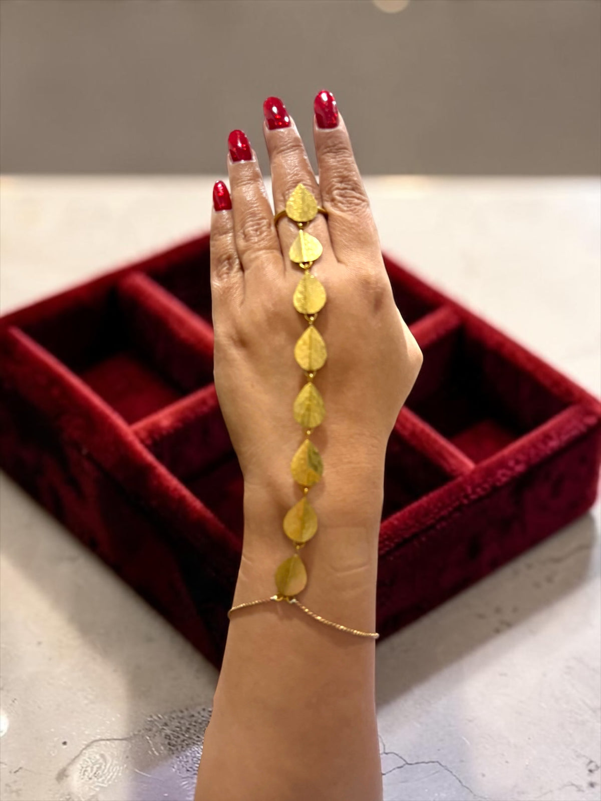 Queen Cleopatra Brass Dangler Earrings Jewelry Set (Earrings, Bracelet, Ring)