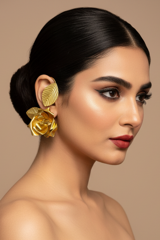 Roselle Brass Earcuff Earrings (Piercing)
