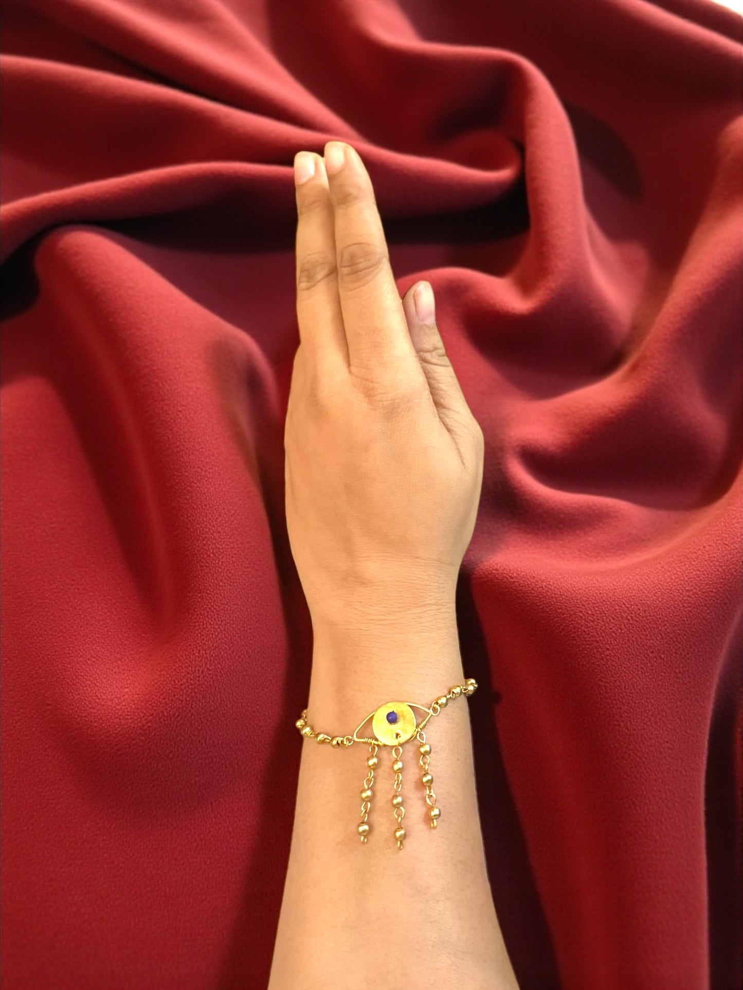 Evil Eye Brass Chain Bracelet