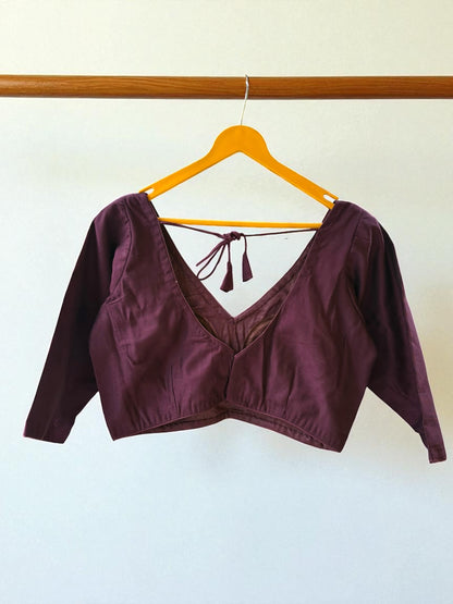 Mrinmoyi Glass Sleeves Padded Blouse - Purple