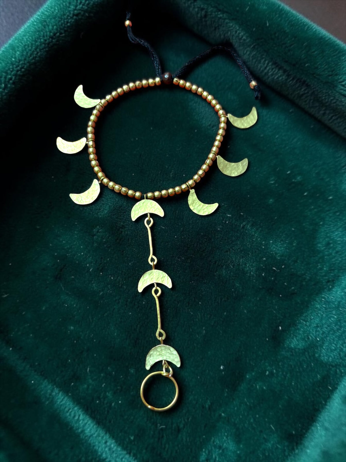 Minimalist Moon Chandni Brass Foot Harness Anklets (1 pair)