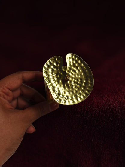 Lotus Leaf Brass Cuff Bracelet