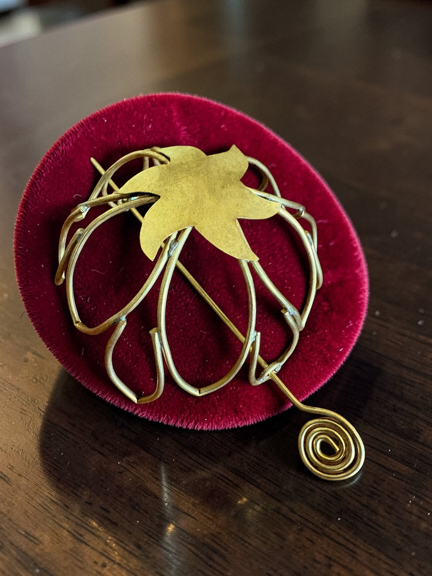 Flower Brass Bun Cage Hair Accessory