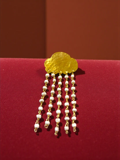 Rain Clouds Brass Brooch