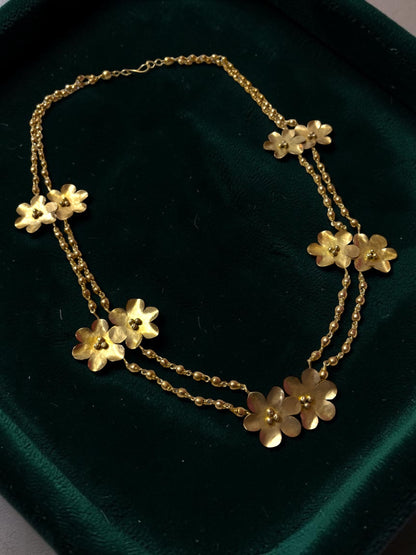 Bangaliana Brass Long Chain Necklace Set