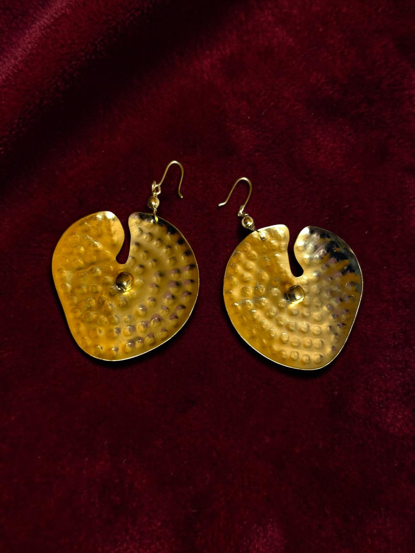 Lotus Leaf Brass Dangler Earrings