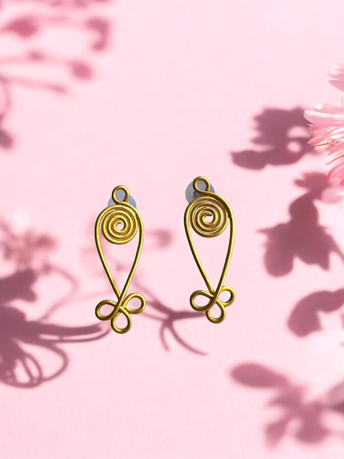 spiral-fish-brass-stud-earrings