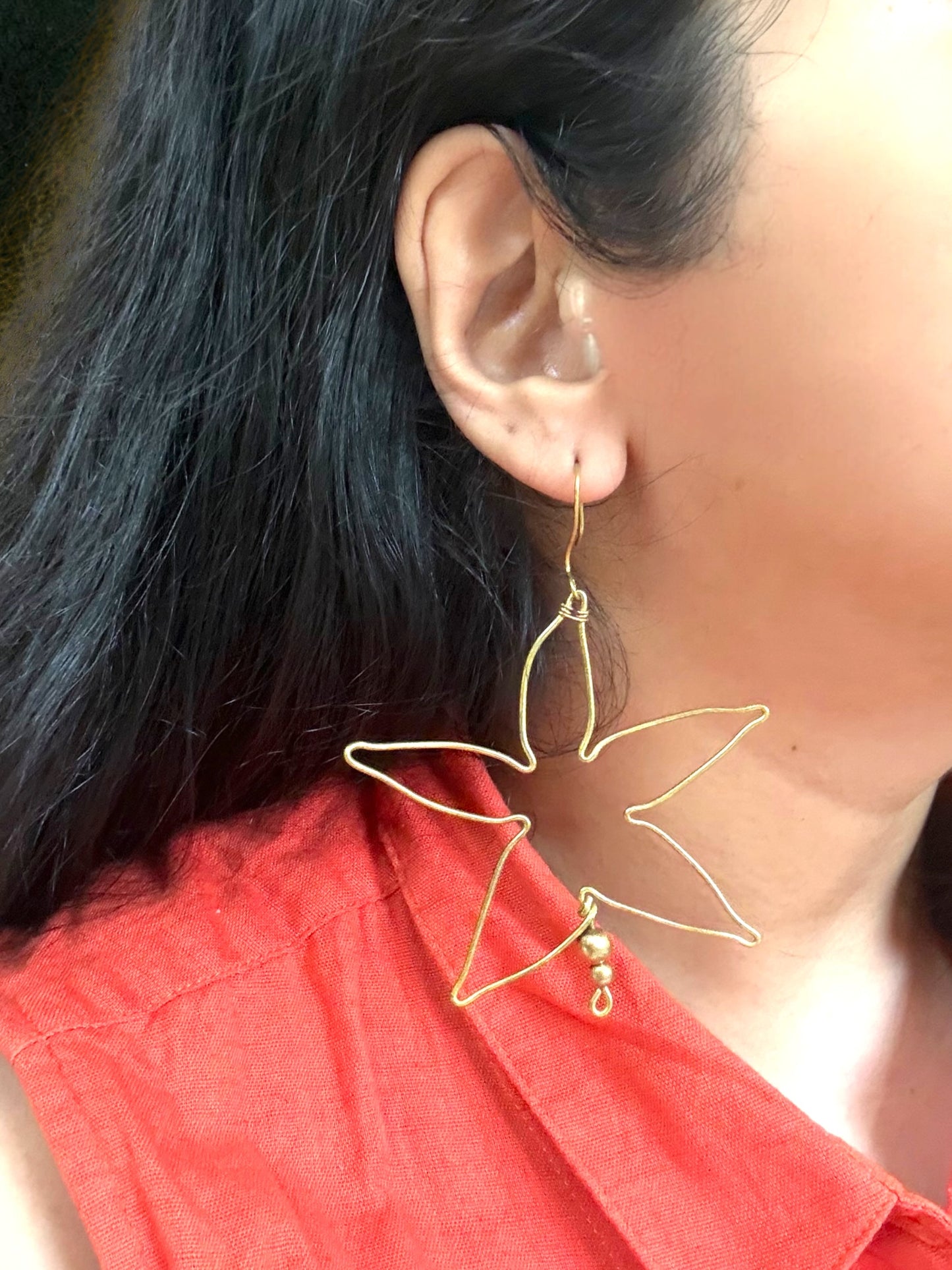 Big Star Brass Dangler Earrings