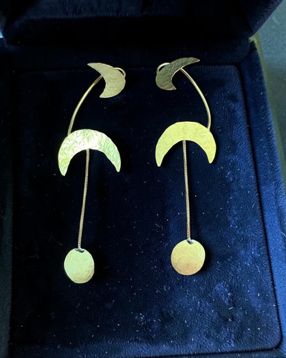 Moon No-Piercing Brass Earcuff Earrings