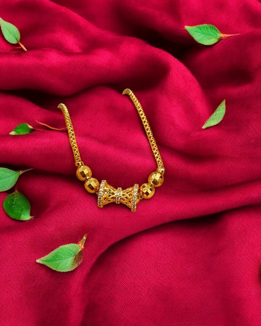 Damru Golden Necklet - Mini