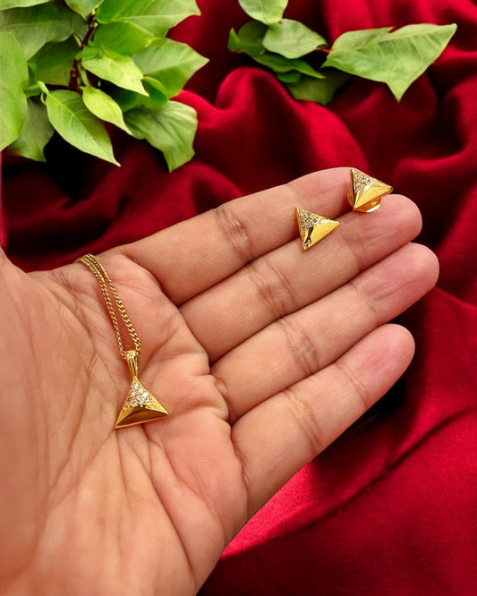 Triangle Golden Necklet Set - Minis