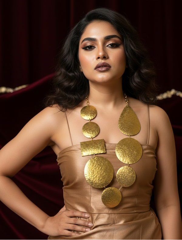 Circle of Life Brass Statement Necklace