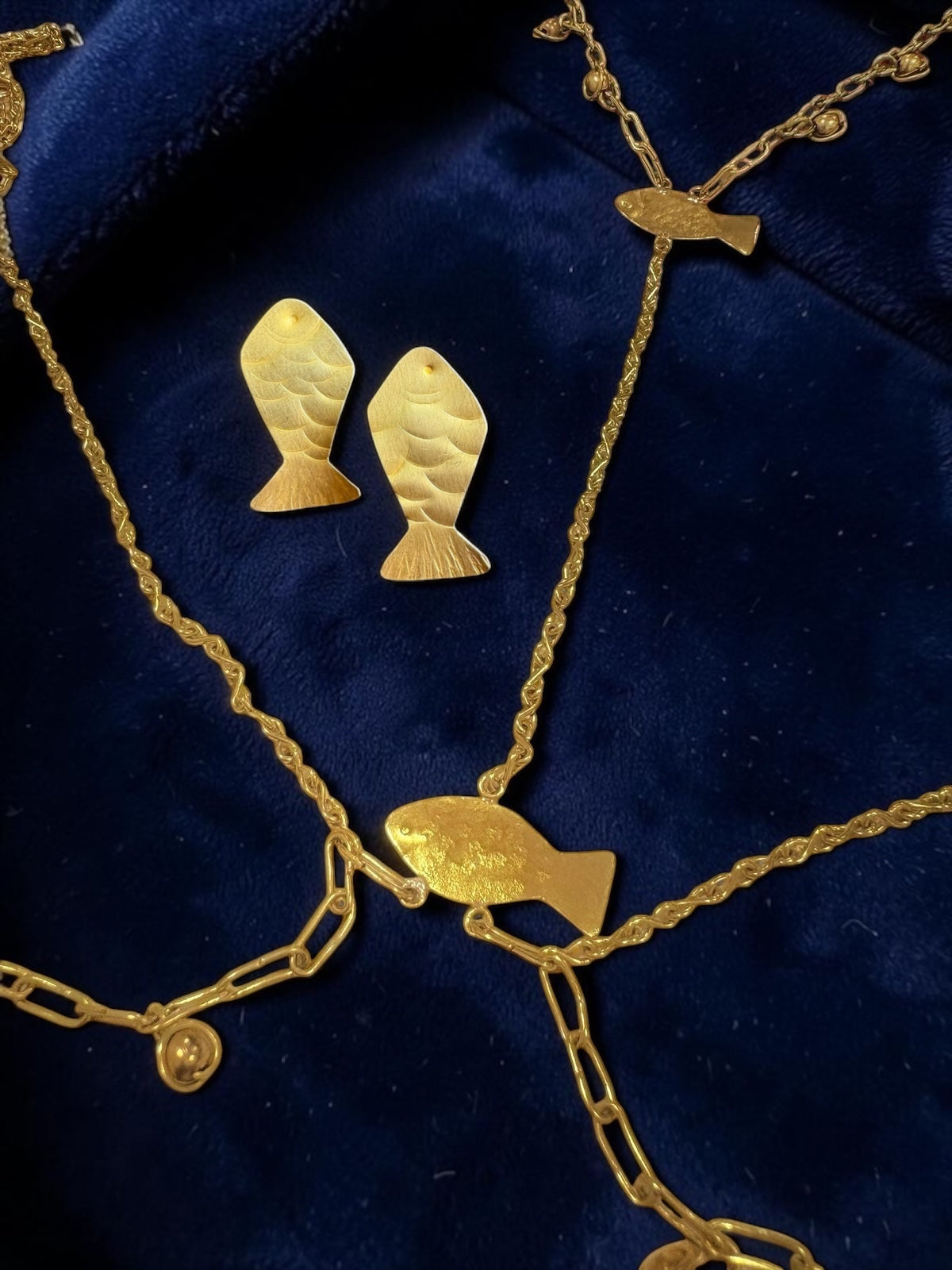 Meenakshi Brass Body Chain Jewelry Set (Necklace, Earrings)