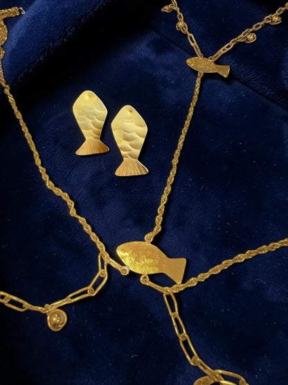 Meenakshi Brass Body Chain Jewelry Set (Necklace, Earrings)