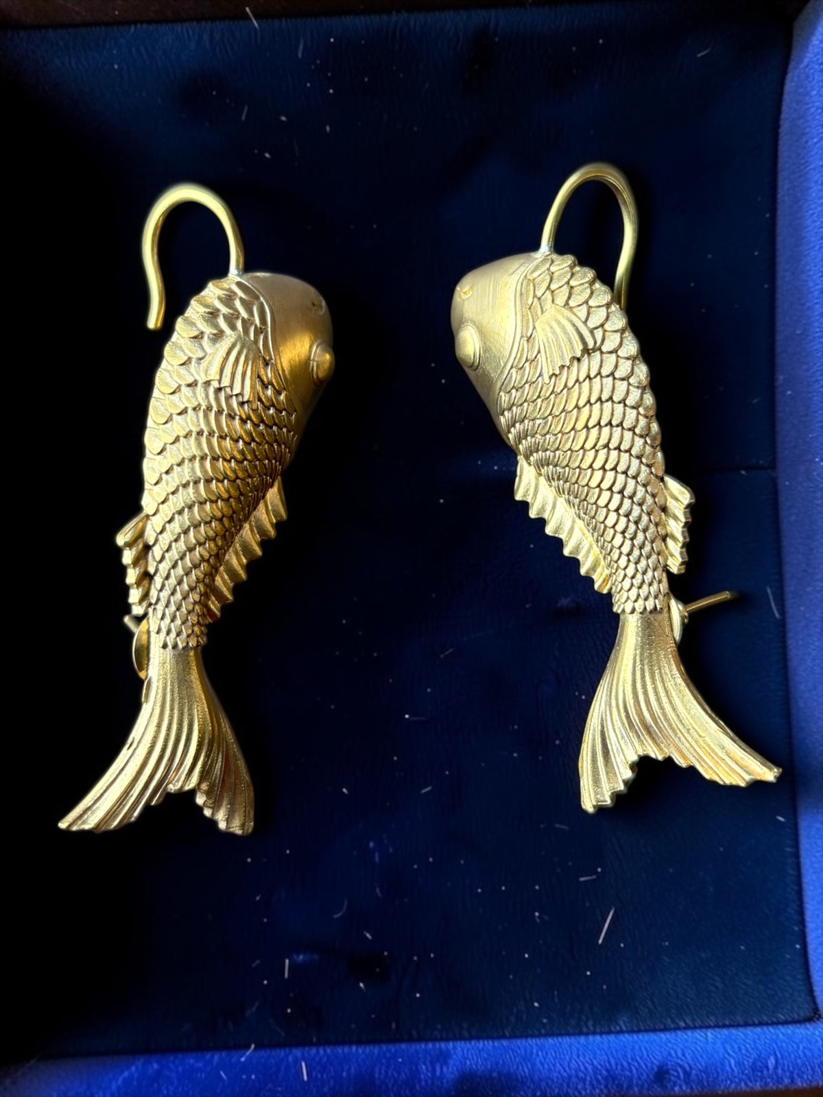 Meena Fish Premium Sculptural Brass Earcuff Earrings