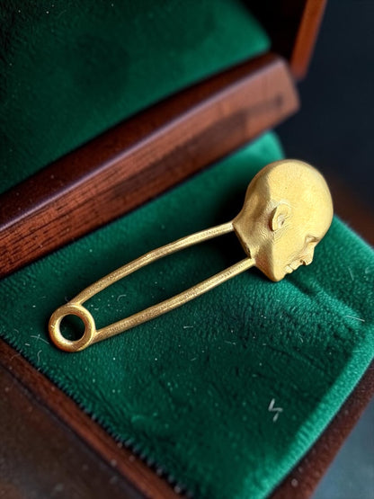 Chehra Premium Sculptural Brass Brooch