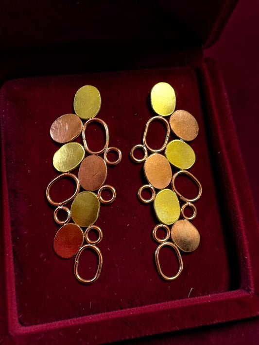 Abstract Circles Brass Dangler Earrings
