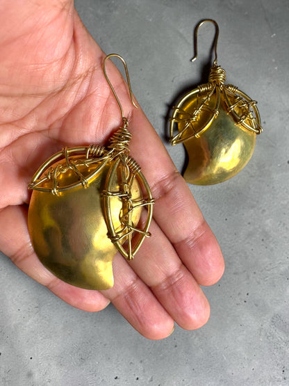 Mango Desire Brass Dangler Earrings