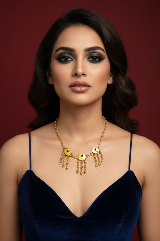 Evil Eye Brass Choker Necklace