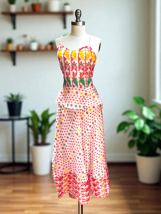 Jocelyn Jamdani Peplum Top & Skirt Coord Set