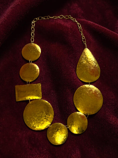 Circle of Life Brass Statement Necklace