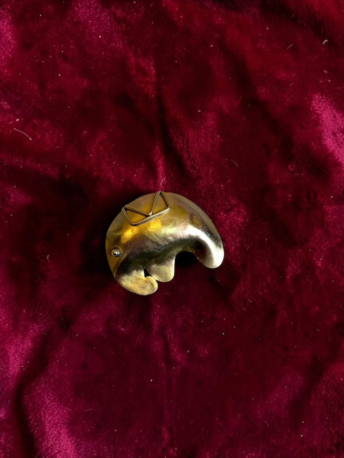 Baby Elephant Brass Brooch