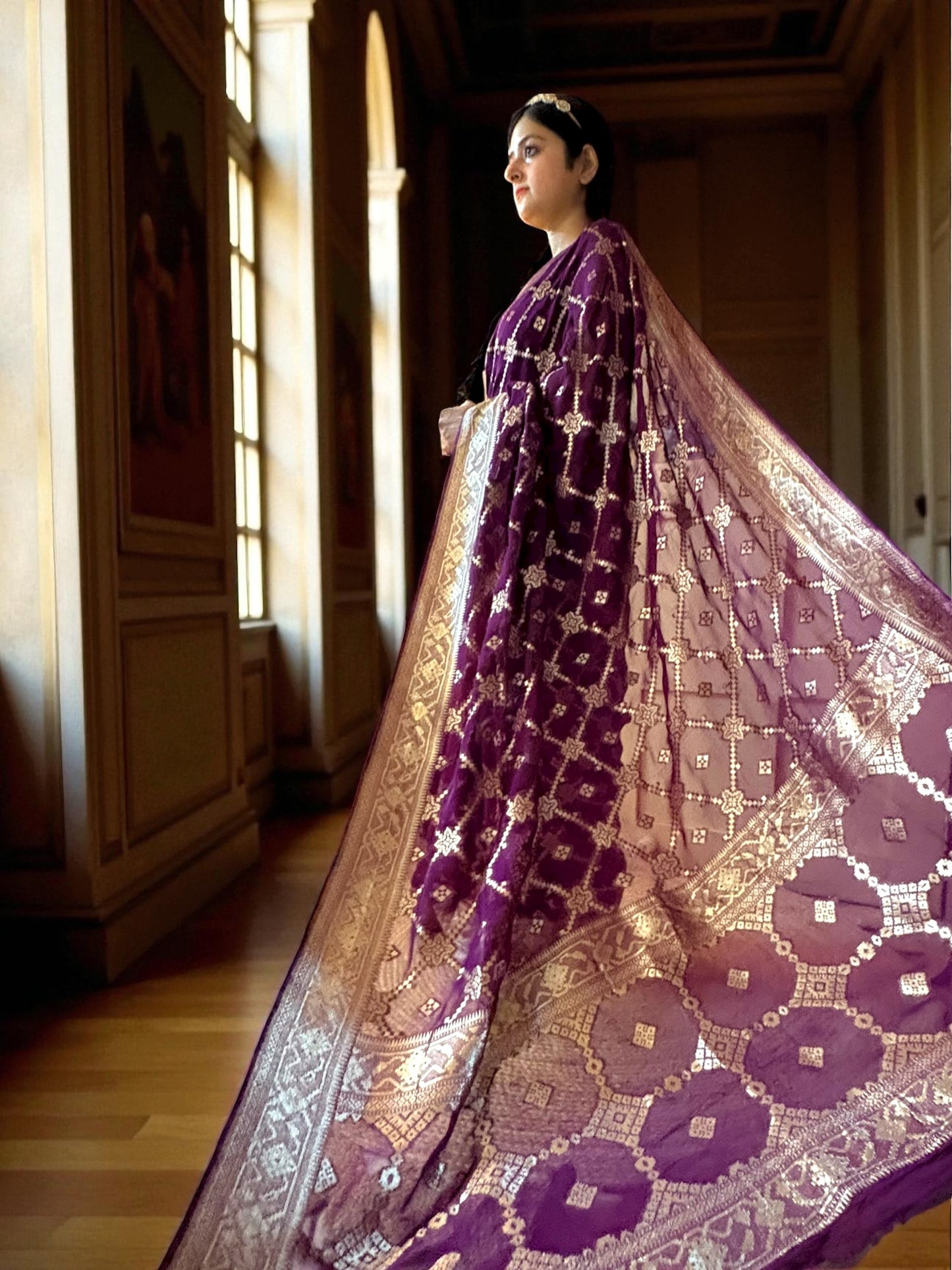 Full Jaalwork Khaddi Georgette Benarasi Saree