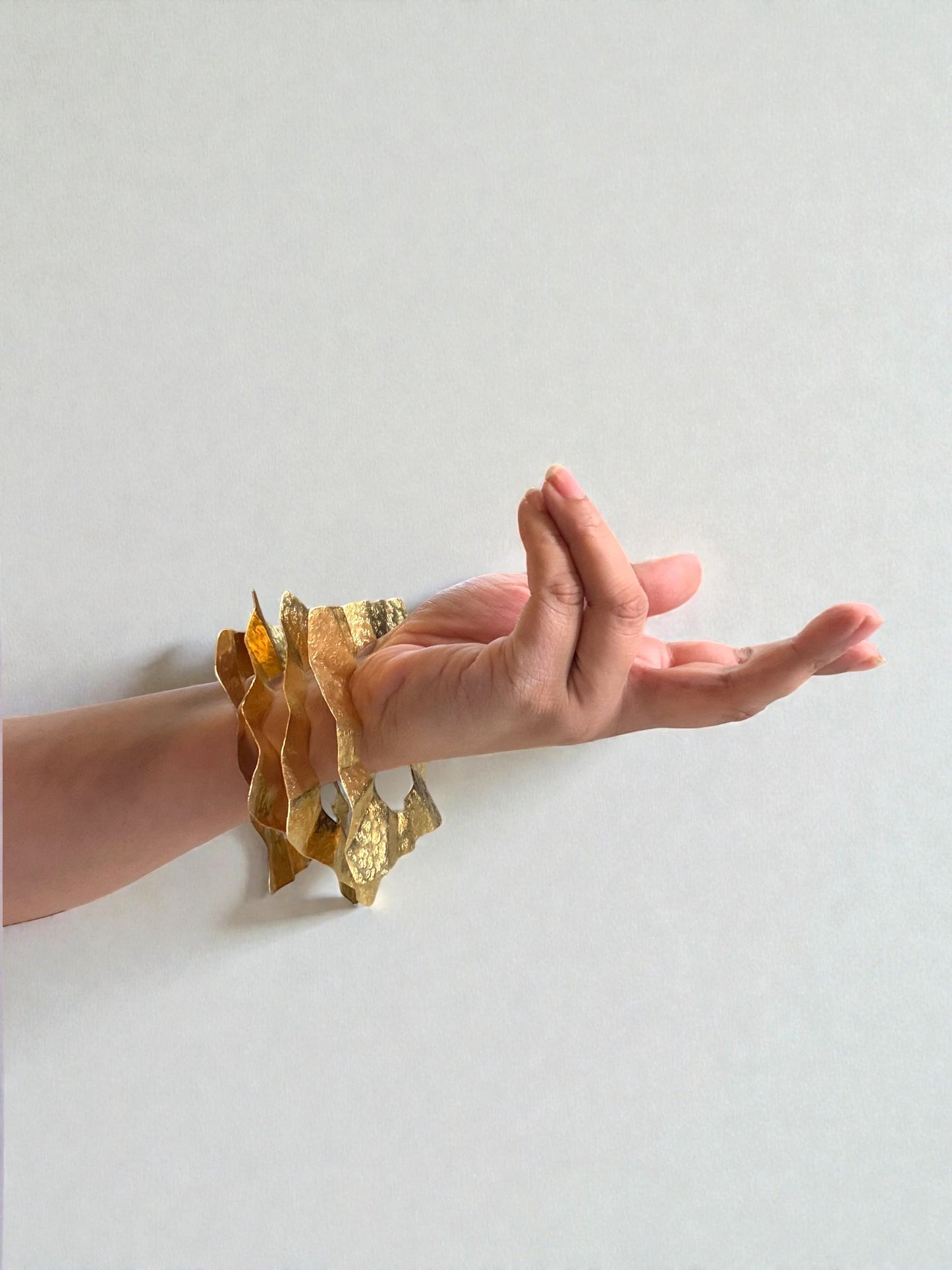 Square Plate Stackable Brass Bangle Bracelet