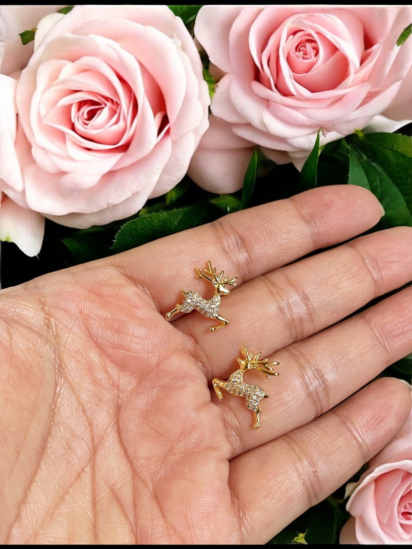 O Deer AD Stone Ear Studs