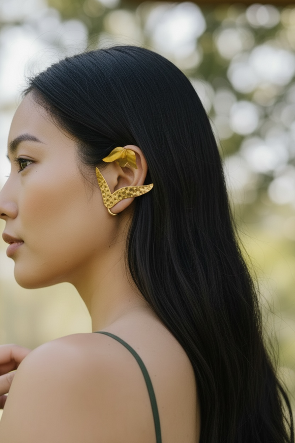 Daffodil Brass Earcuff Earrings