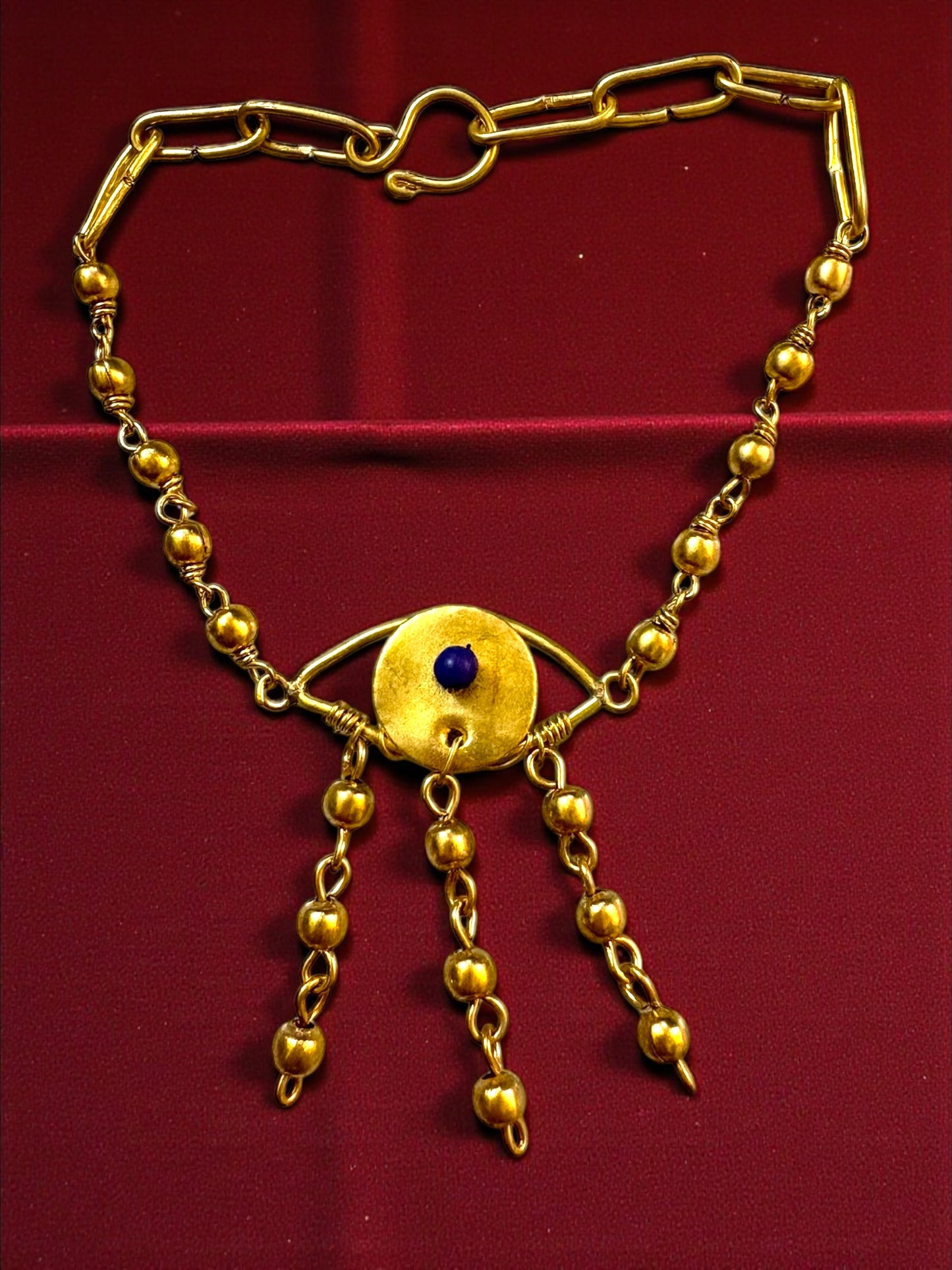 Evil Eye Brass Chain Bracelet