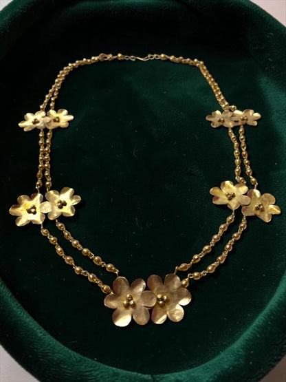 Bangaliana Brass Long Chain Necklace Set