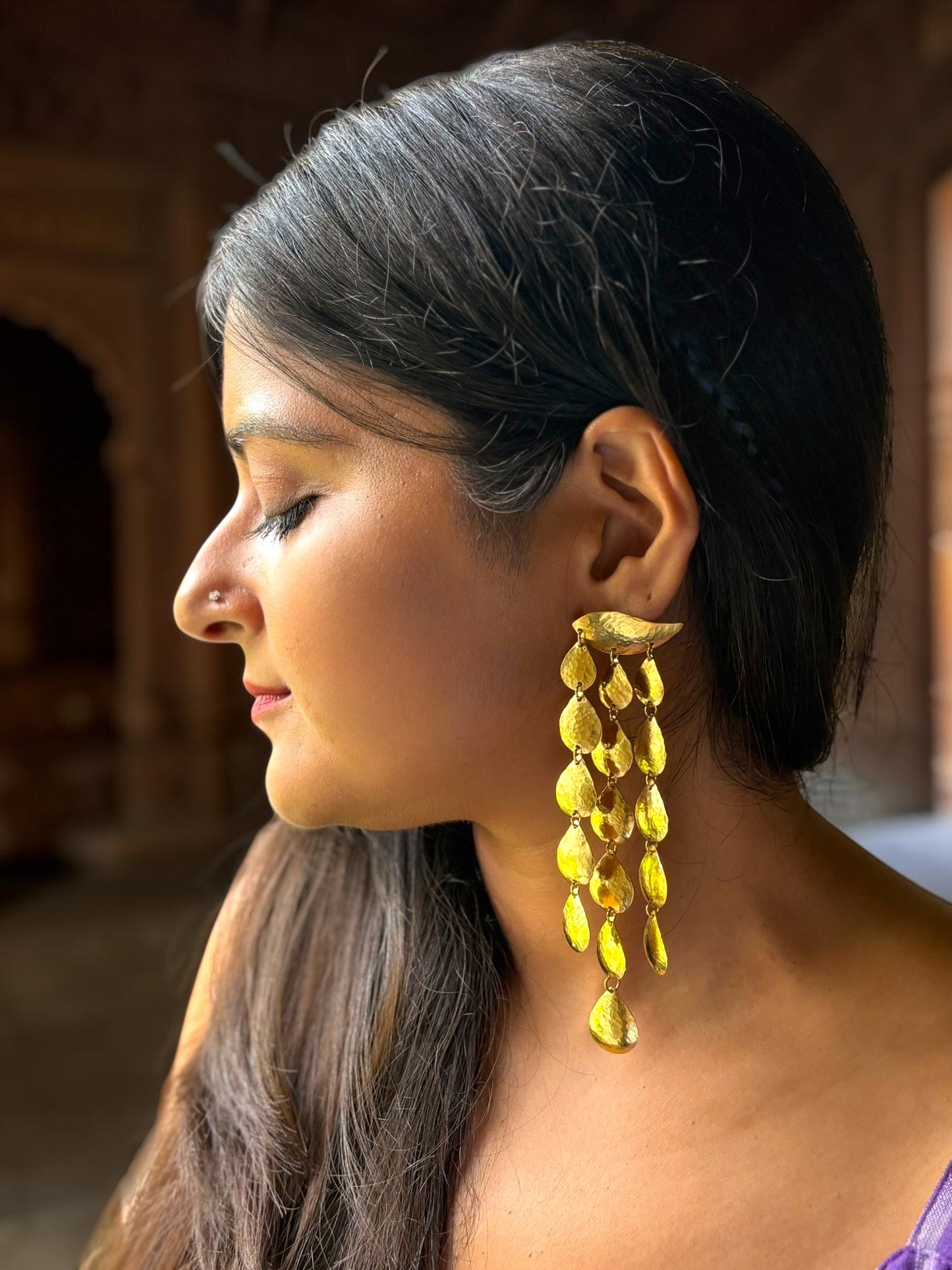 Queen Cleopatra Brass Dangler Earrings