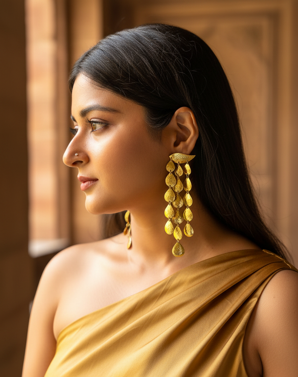 Queen Cleopatra Brass Dangler Earrings