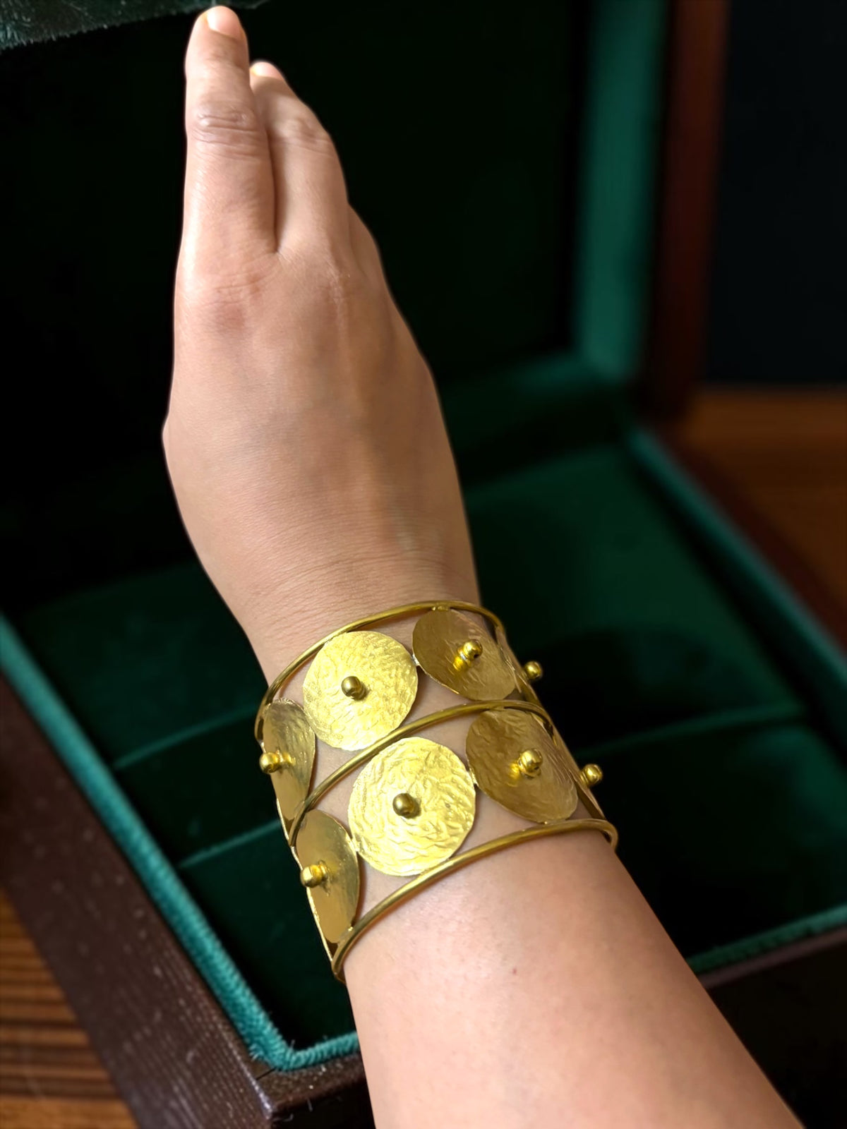 Circle of Life Brass Cuff Bracelet