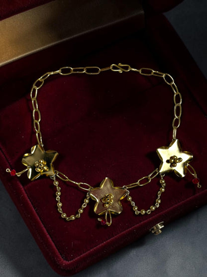 Bangaliana Brass Choker Necklace Jewelry Set (Necklace, Stud Earrings)