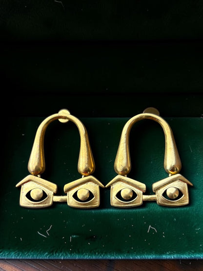 Nayan Tarse Premium Sculptural Brass Dangler Earrings