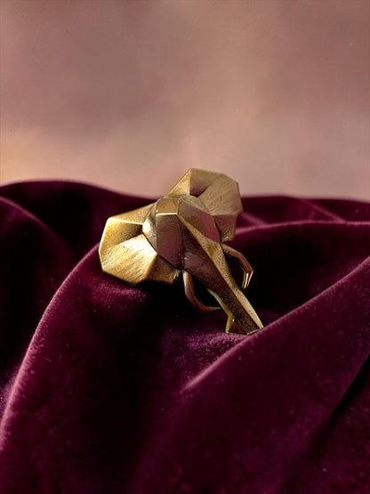 Gajagamini Premium Sculptural Brass Brooch