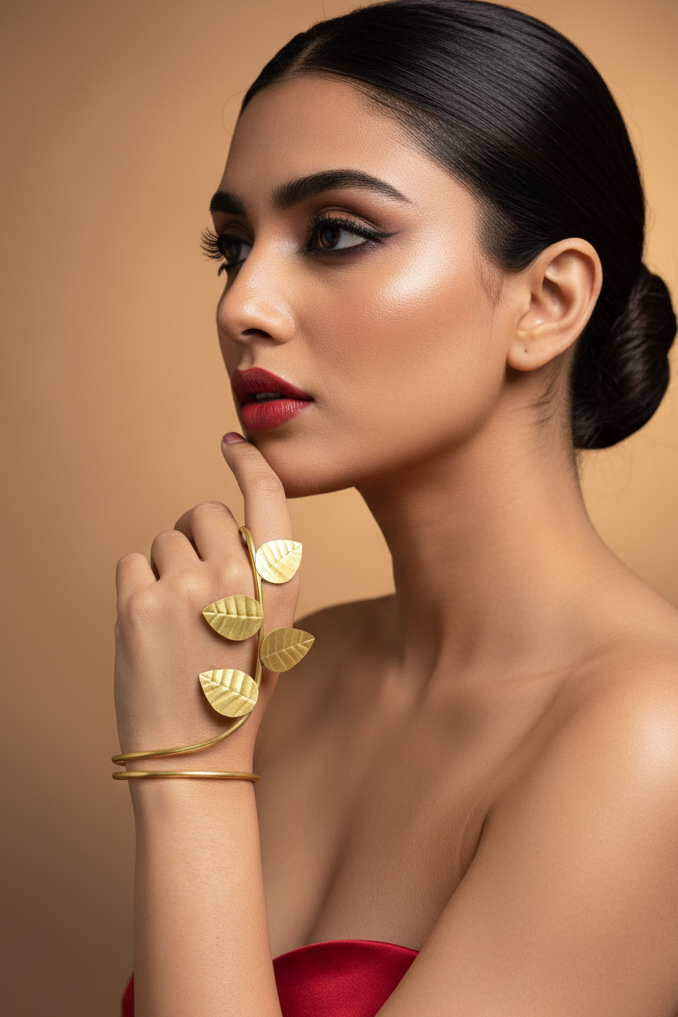 Leafy Affair Brass Palmlet Bracelet