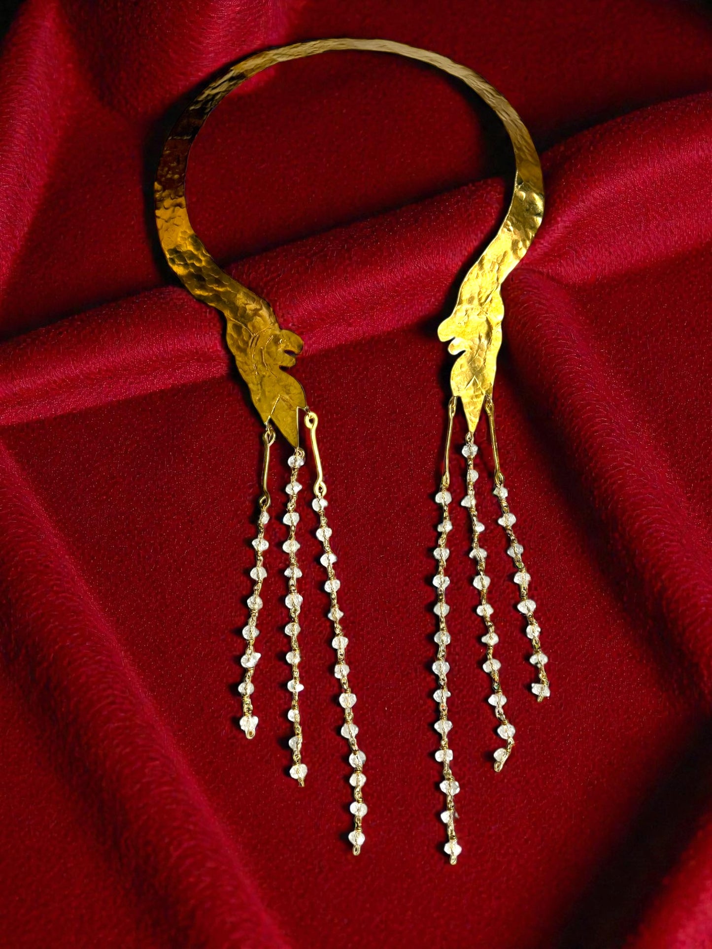 Royal Leona Brass and Crystal Statement Necklace