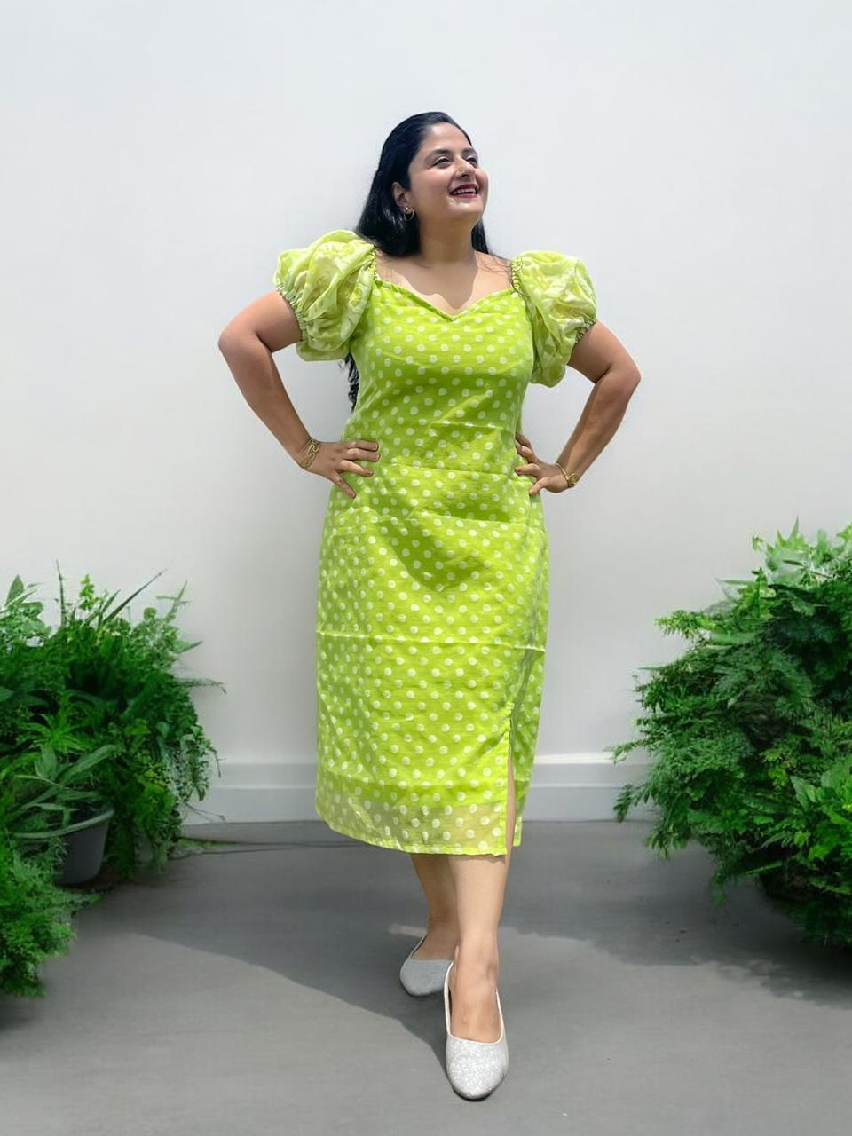 Janisha Jamdani Cotton Shift Dress