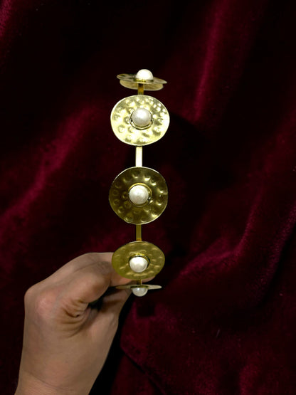 Pearl Coins Brass Hair Band Accessory