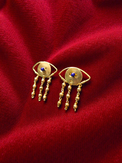 Evil Eye Brass Stud Earrings