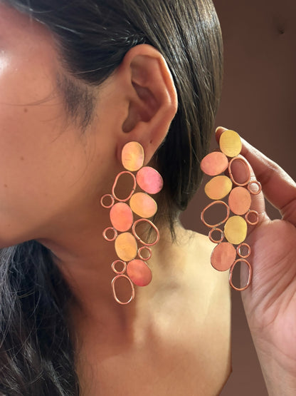 Abstract Circles Brass Dangler Earrings