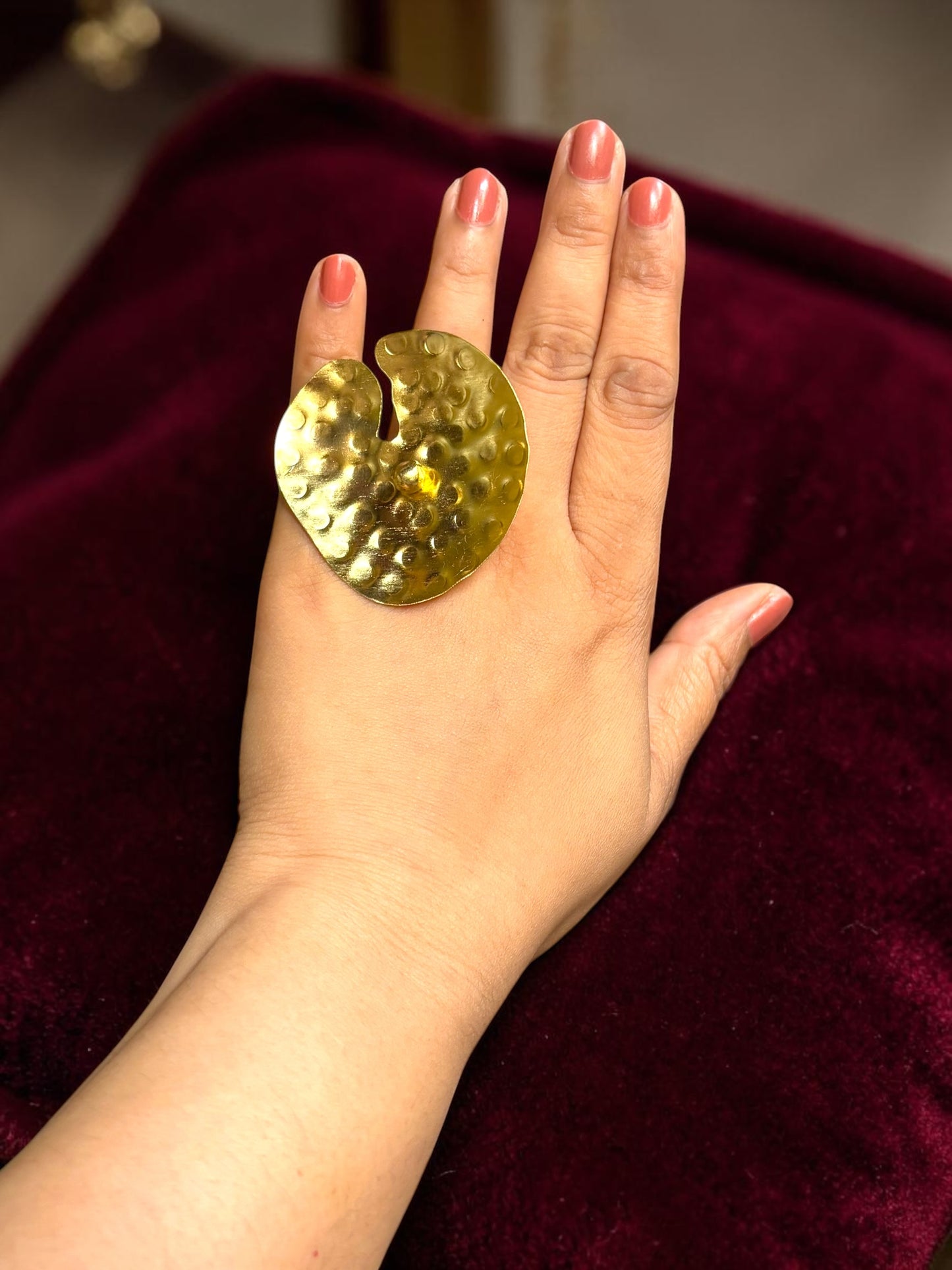 Lotus Leaf Brass Ring