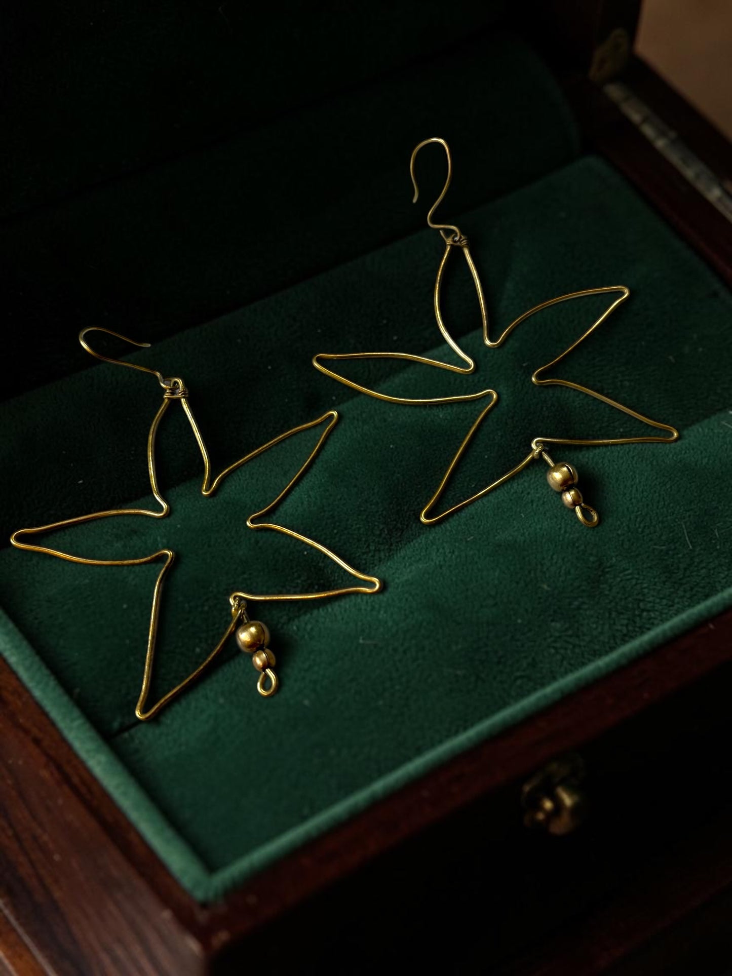 Big Star Brass Dangler Earrings