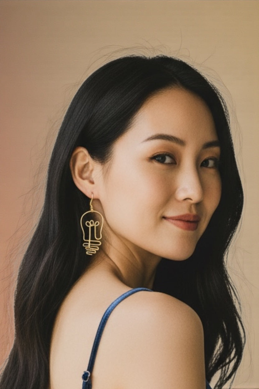 Bulb Brass Dangler Earrings