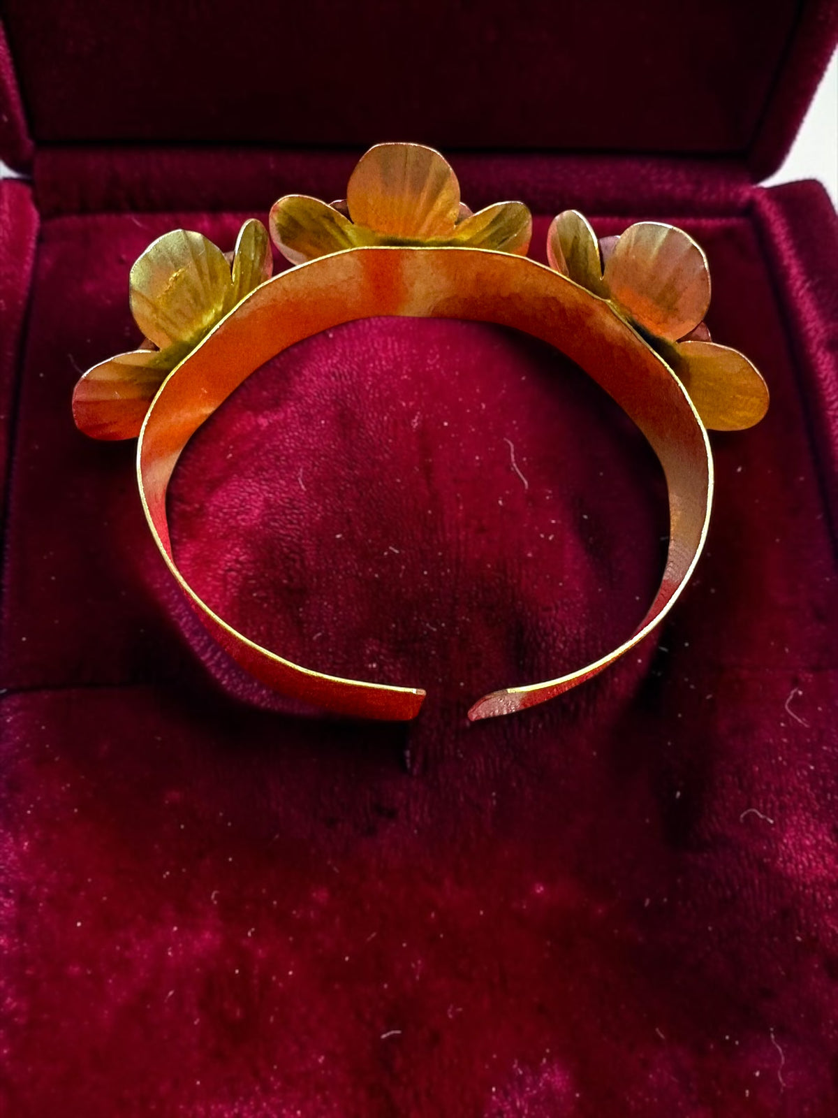Fleurs Brass Bracelet - Deep Blue