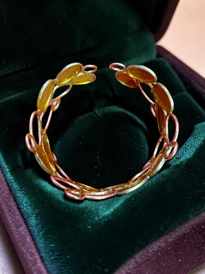 Abstract Circles Brass Dangler Earrings Jewelry Set (Earrings, Bracelet, Ring)