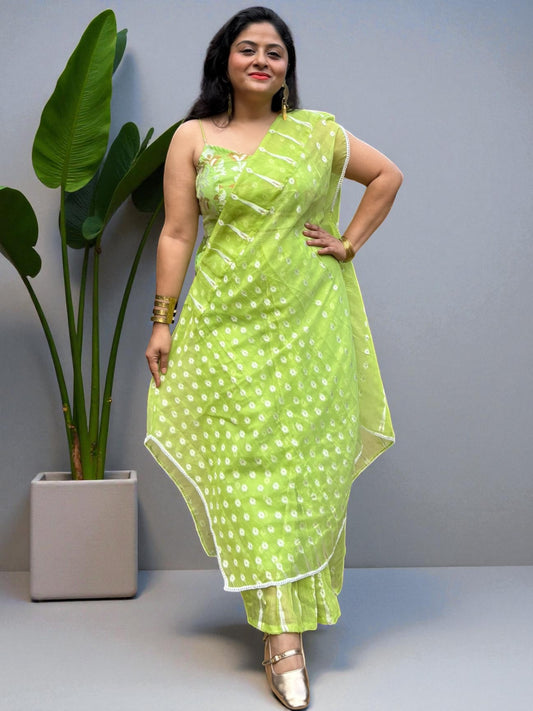 Alia Jamdani Saree Skirt, Kaftan & Top Coord Set